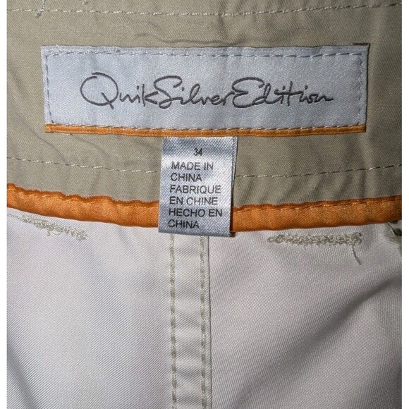 Quiksilver Edition Ivory Cargo Shorts Men's Size 34 Lined Pockets Lightweight - Picture 7 of 8